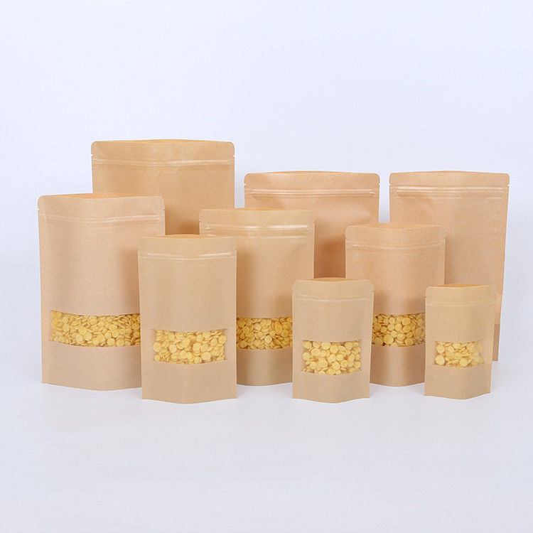 Frosted Window Digital Printing Kraft Paper Pouches