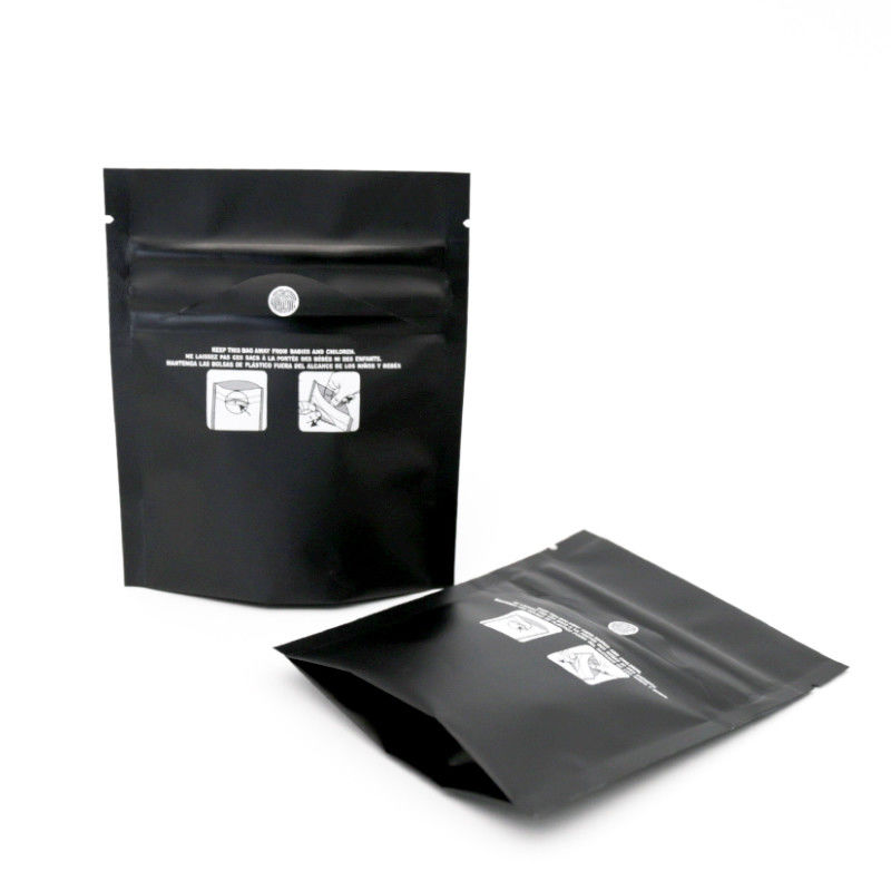 Black Matte Smell Proof Ziplock Mylar Stand Up Bags