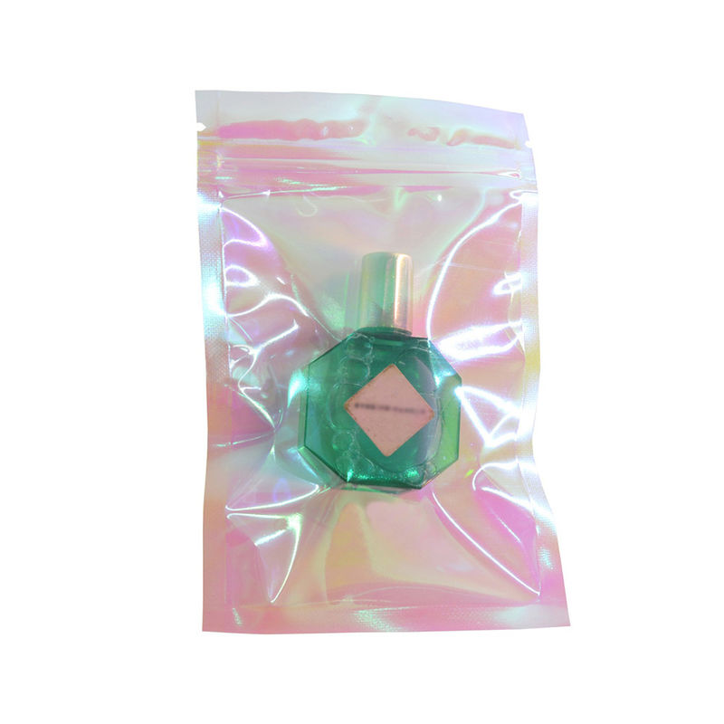 Holographic Small Pink Plastic Ziplock Food Mylar Bags For Weed Grocery