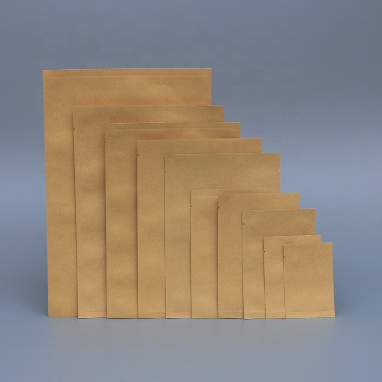 3 Side Seal Waterproof Kraft Paper Snack Food Packaging