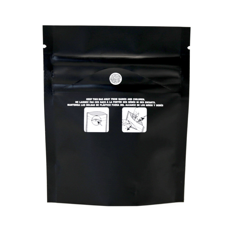 Black Matte Smell Proof Ziplock Mylar Stand Up Bags