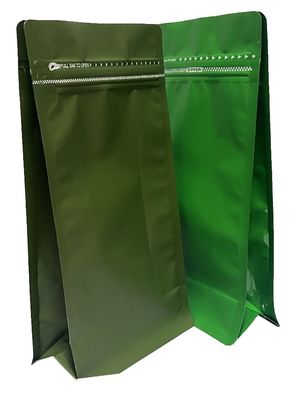 PE Aluminum Material Flat Bottom Valve Bag For 500g Coffee Packaging