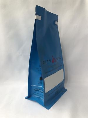12OZ Coffee Packaging Pouch Matt Flat Bottom Printed With Tin Tie