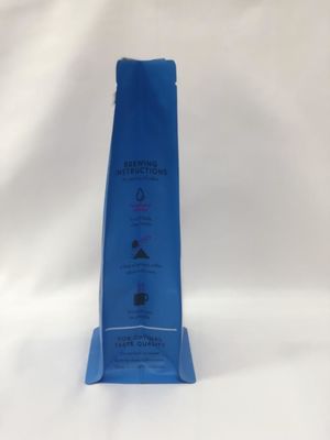 12OZ Coffee Packaging Pouch Matt Flat Bottom Printed With Tin Tie