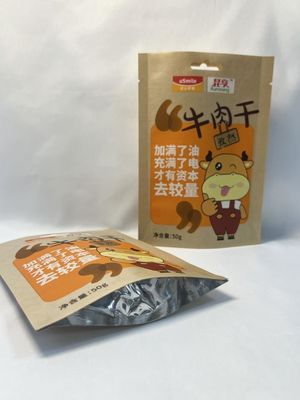 Brown Paper Packaging Pouches Kraft Paper Plastic Bag Customized
