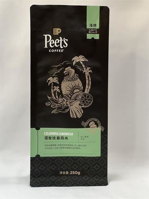 Square Bottom Matte Printing Kraft Paper Coffee Bag With Valve