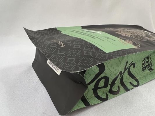 Square Bottom Matte Printing Kraft Paper Coffee Bag With Valve