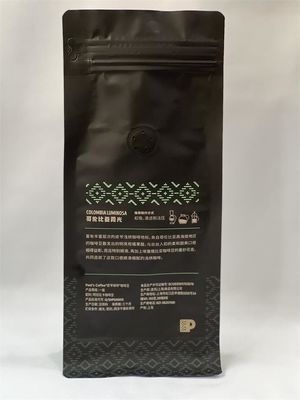 Square Bottom Matte Printing Kraft Paper Coffee Bag With Valve