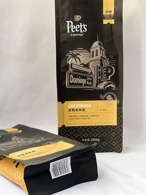 Custom Logo Kraft Coffee Packaging Pouch 120 Microns With Valve