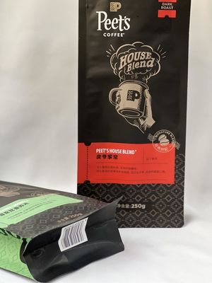 Ресеалабле плоское дно сумки кофе мешка коробки Мылар стоит вверх для зажаренного в духовке кофейного зерна