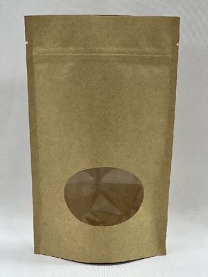 Brown Kraft Coffee Pouch Stand Up Offset Printing 250g Coffee Bag