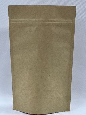 Brown Kraft Coffee Pouch Stand Up Offset Printing 250g Coffee Bag