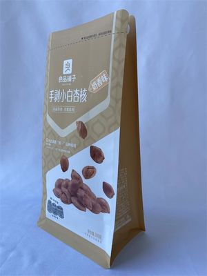Quad Bottom Food Packaging Pouches Disposable Stand Up Plastic Bags