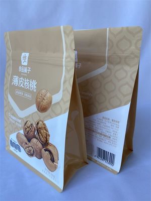 Matte Surface Flat Bottom Side Gusset Bag 8 Side Seal For Nuts