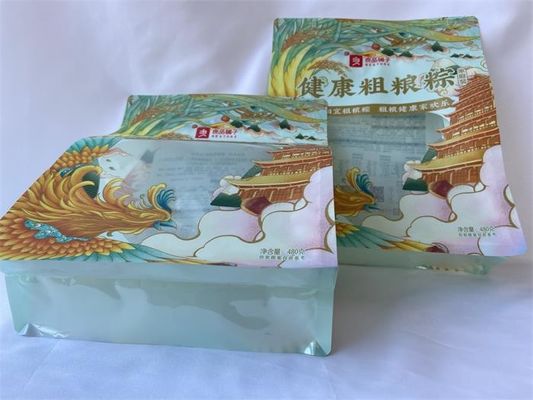 Clear Window Flat Bottom Food Bags Metal Free 480g Custom Printed