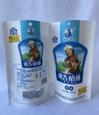 Metalised Stand Up Food Pouches Clear Window Kraft Paper Food Bag