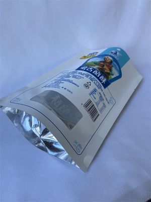 Metalised Stand Up Food Pouches Clear Window Kraft Paper Food Bag