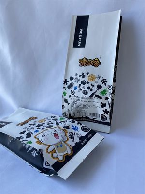 ISO Side Gusset White Kraft Paper Pouches Plastic Laminated Eco Friendly