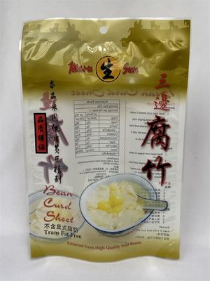 3 Side Stand Up Mylar Food Bags Recyclable For Dry Bean Curd Sheet