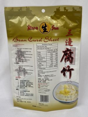 3 Side Stand Up Mylar Food Bags Recyclable For Dry Bean Curd Sheet