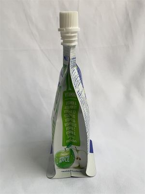 Quad Bottom Spouted Stand Up Barrier Pouches Custom Printed Drink Pouch Packaging