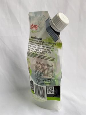 Clear Plastic Spout Packaging Pouch Custom Printed With Side Gusset Cap