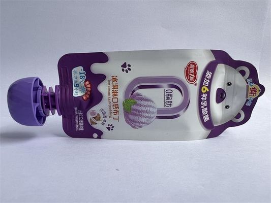 Custom Matte Surface Stand Up Spout Pouch For Ice Cream Jerry