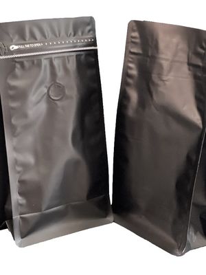 Customized Waterproof Ziplock Quad Pouch For Coffee Packaging Food Grade