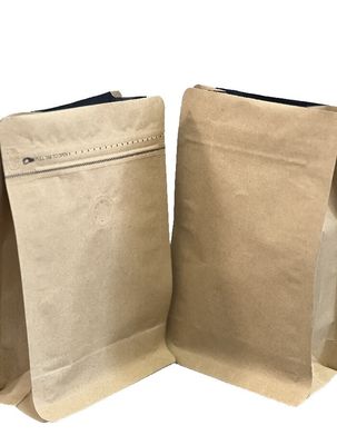 OEM Coffee Flat Bottom Bags With Excellent Display One Way Ziplock 100g-1kg