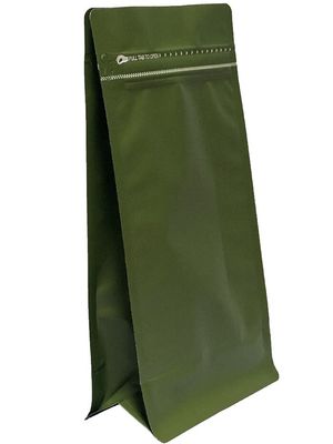 PE Aluminum Material Flat Bottom Valve Bag For 500g Coffee Packaging