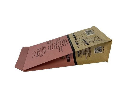 Paper Flat Bottom Food Packaging Pouches With Customized Colors For Nuts