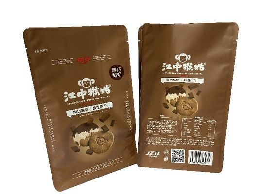 Custom Matt Varnish 100g-1kg Stand Up Food Packaging Pouches For Biscuits