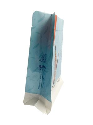 Paper Plastic Flat Bottom Pouches Bag 90g Dry Lamination For Dried Fish