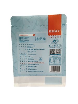 Paper Plastic Flat Bottom Pouches Bag 90g Dry Lamination For Dried Fish