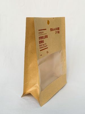Custom Flat Bottom Pouch With Gravure Printing Eco Friendly Kraft Paper