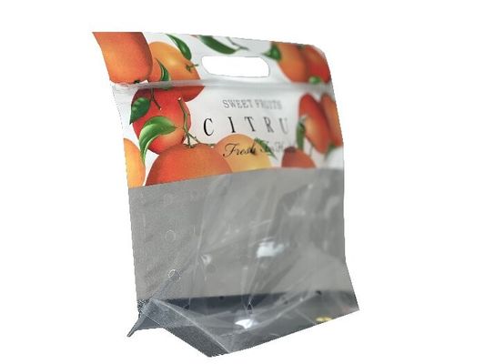 Customized Food Packaging Stand Up Zipper Bag For Fruit With Punch Hole