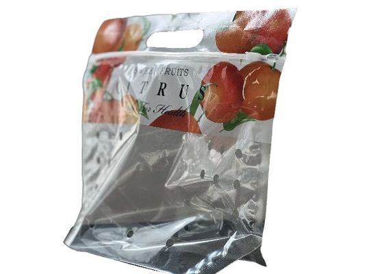 Customized Food Packaging Stand Up Zipper Bag For Fruit With Punch Hole