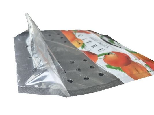 Customized Food Packaging Stand Up Zipper Bag For Fruit With Punch Hole