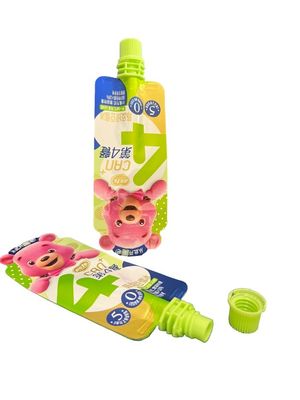 Custom Reusable Spout Food Pouch With Easy Peel Sealing And Baby Cap