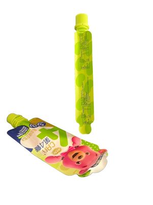 Custom Reusable Spout Food Pouch With Easy Peel Sealing And Baby Cap