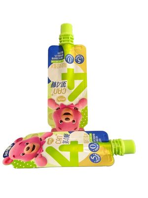 Custom Reusable Spout Food Pouch With Easy Peel Sealing And Baby Cap