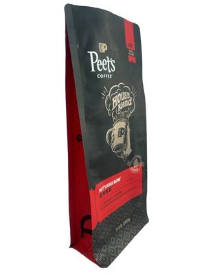 Customizable Flat Bottom Coffee Bags With One Way Ziplock