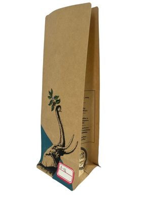 Industrial Printed Paper Coffee Packaging Pouch With Flat Bottom Pouch