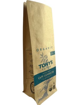 Industrial Printed Paper Coffee Packaging Pouch With Flat Bottom Pouch