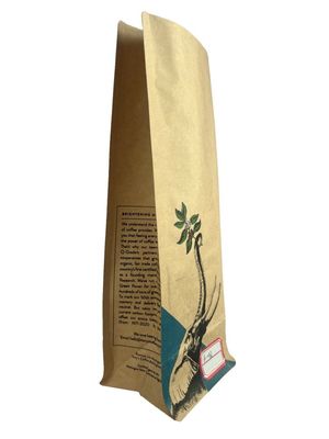 Industrial Printed Paper Coffee Packaging Pouch With Flat Bottom Pouch