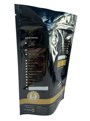 Customized Printed Coffee Packaging Pouch Stand Up With Zipper And Valve