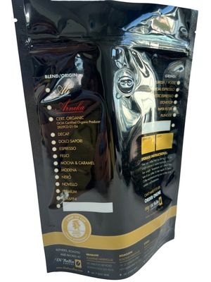 Customized Printed Coffee Packaging Pouch Stand Up With Zipper And Valve