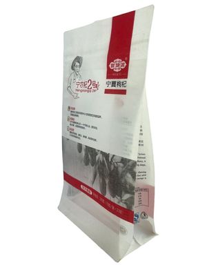 Customized Window Design White Paper Pouch For Rice With Zipper