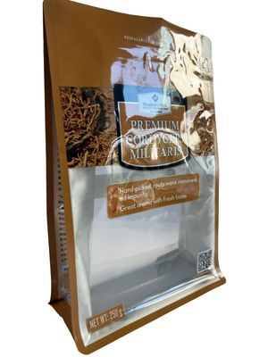 Customized Gravure Printing Flat Bottom Pouches Co-Friendly PET / VMPET / PE