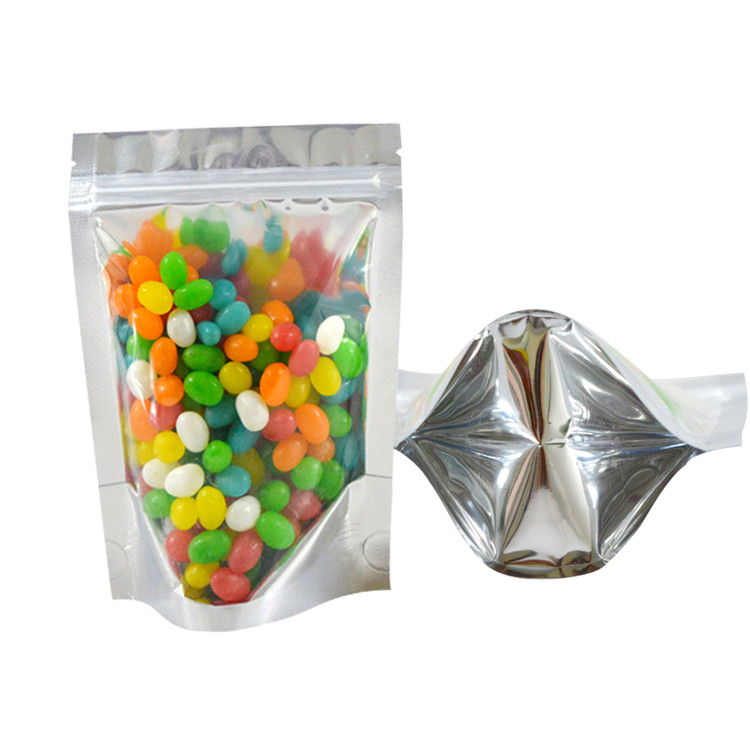 Recyclable Sliver Clear Window Mylar Zipper Bags